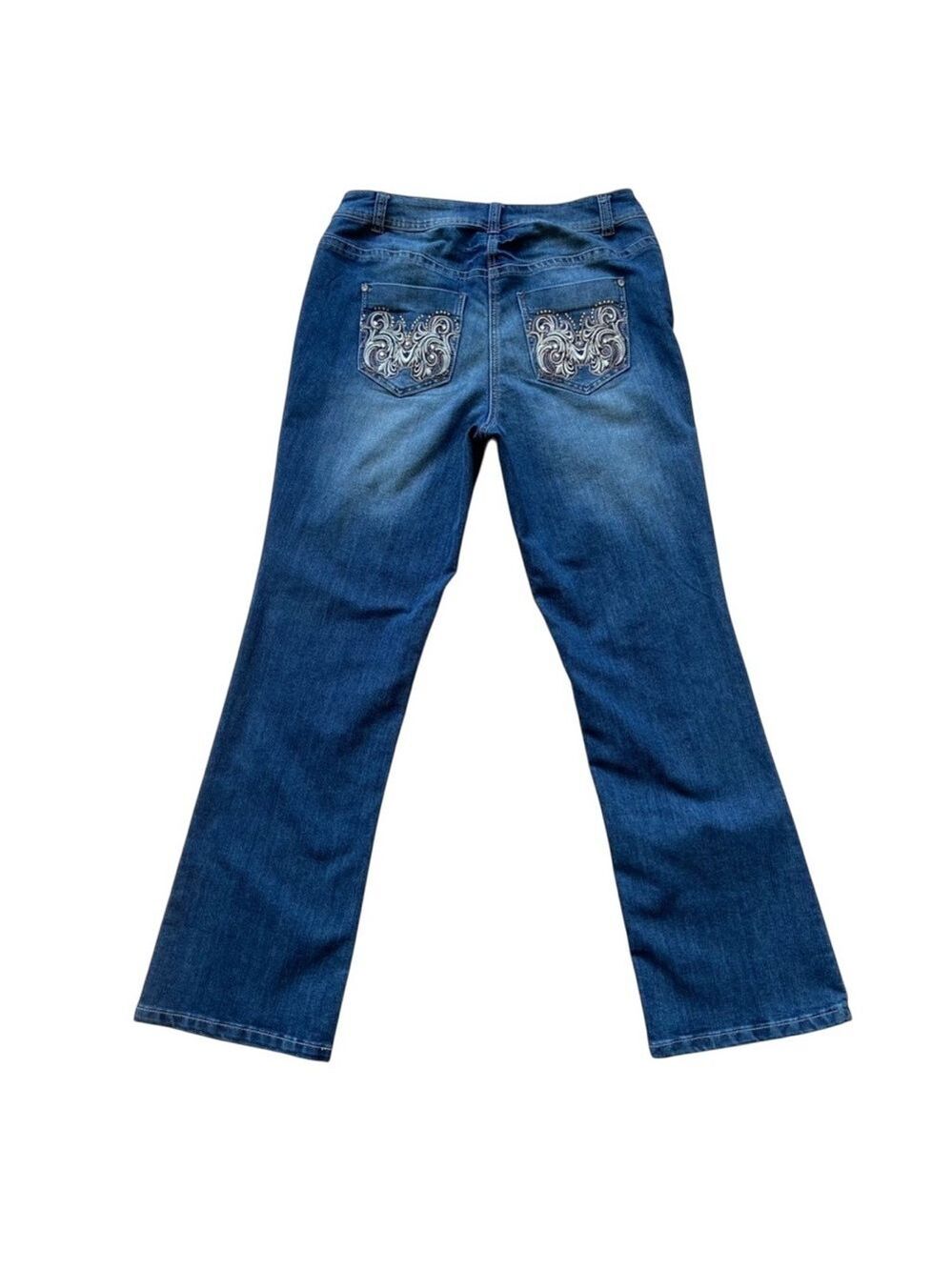 Pennington jeans embroidered pockets mid/high rise boot cut straight plussize 16